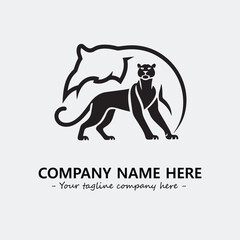 Phanter illustration black and white for logo company vector image
