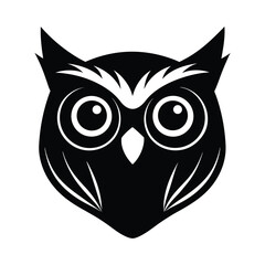 owl face big eyes vector art silhouette