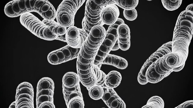 Salmonella bacteria under microscope