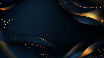 Elegant Gold and Blue Abstract Design with Sparkling Highlights