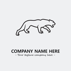 Phanter illustration black and white for logo company vector image
