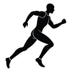 Silhouette of a runner in action, showcasing athletic movement in sports, fitness, and competition