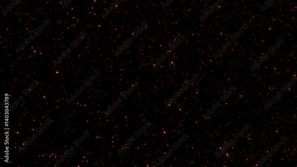Poster abstract animation vj loop flow up pink red stars dust particles on black background. 4k 3d seamless