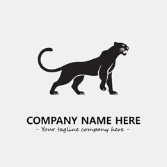 Phanter illustration black and white for logo company vector image
