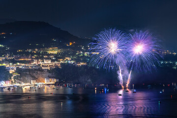 Fireworks Feast of Sant'Anna in Marina Grande, Sorrento Coast. Naples . italy