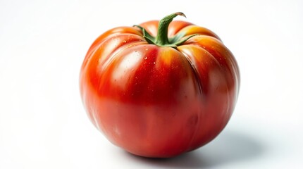Single Heirloom Tomato on White Background
