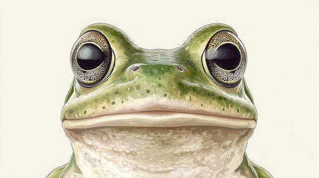 Flat vector graphic logo of a frog with large eyes in a simple design on a white background