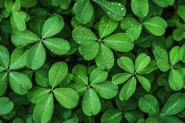 Fresh green leaves with water droplets (2)