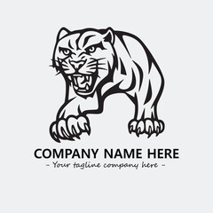 Phanter illustration black and white for logo company vector image
