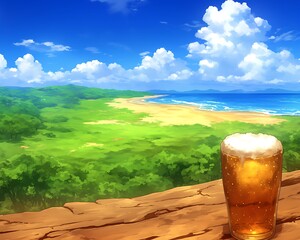 Tropical Beach Beer View