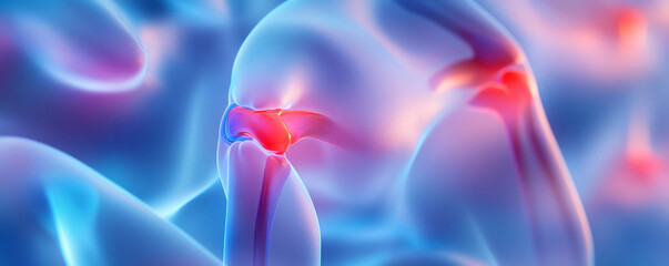 Naklejka premium Glowing Abstract Shapes Representing Human Joint Structures
