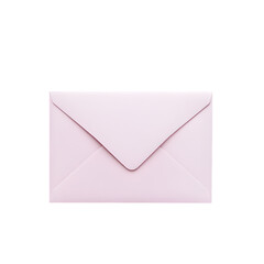 flat lay of pastel pink Mother's Day card with envelope, minimal design, isolated on white background