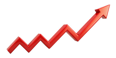business graph with arrow