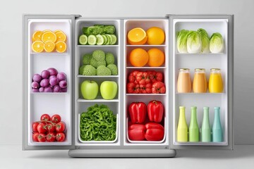 A fridge organized with labeled diet meals for the week