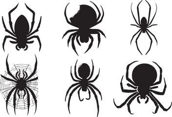 Spider silhouette vector EPS SET