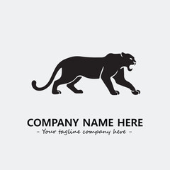 Phanter illustration black and white for logo company vector image
