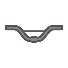 handle bar filled outline icon. bike part color line illustration.