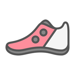 bike shoes filled outline icon. shoes color line illustration.