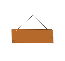 Wooden sign or signboard. Vector isolated illustration.