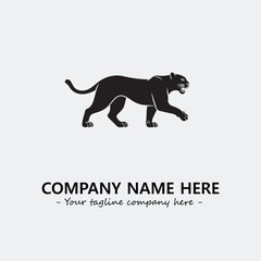 Phanter illustration black and white for logo company vector image
