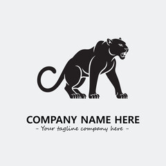 Phanter illustration black and white for logo company vector image
