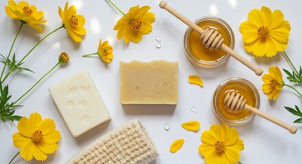 Golden Honey & Blossom Soaps AI Generated