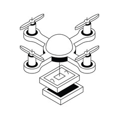 Get a glimpse of this premium isometric icon showing drone camera