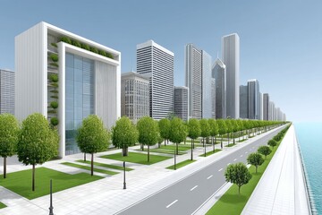 Obraz premium A riverfront urban project transforming industrial zones into parks