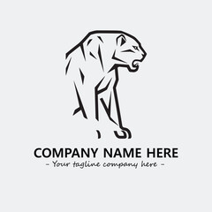 Phanter illustration black and white for logo company vector image
