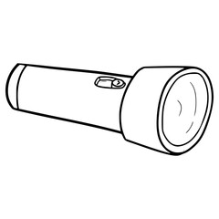 flashlight illustration hand drawn outline vector