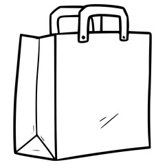 paper bag illustration hand drawn outline vector