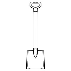 shovel illustration hand drawn outline vector