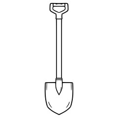 shovel illustration hand drawn outline vector © Fathur Kiwon
