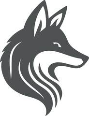 Fox head silhouette vector icon.