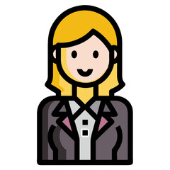 Business Woman Flat Icon