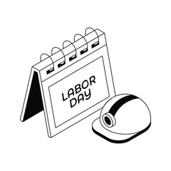 Labour holiday icon creatively designed in isometric style