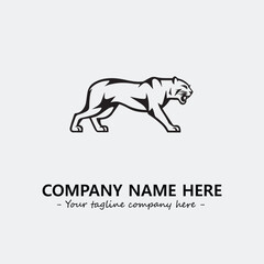 Phanter illustration black and white for logo company vector image
