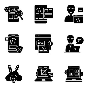 Set of Web and Graphic Solid Icons

