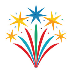 Obraz premium Firework vector isolated on white background 