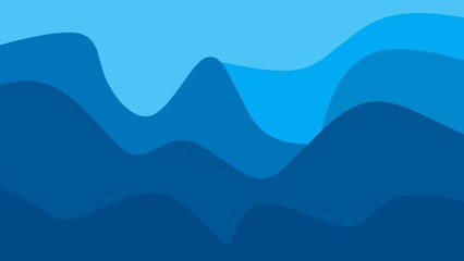 An abstract layer of blue waves forms a serene landscape, flowing gently, evoking a sense of peace and modern minimalism