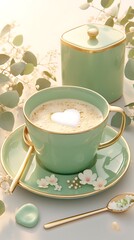 Mint Green Coffee Set
