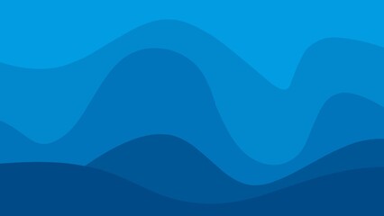 Abstract blue wave background with smooth curves, ocean layers, gradient flow, calm sea, fluid design