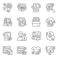 Set of Coding Line Icons

