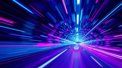 Abstract Hyperspace Journey Through Multiverse with Neon Dimensions and High-Speed Travel"Time Warp Digital Artwork at 16:9



