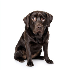 Fototapeta premium A loyal Labrador Retriever dog sitting patiently