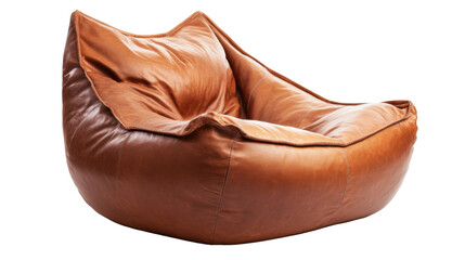 brown bean bag seat on white background