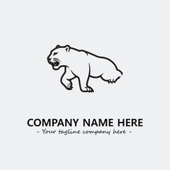 Phanter illustration black and white for logo company vector image
