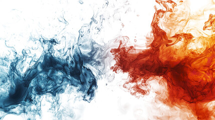 Abstract fire and ice background design wallpaper smoke watercolor art illustration graphic element 4k on transparent background