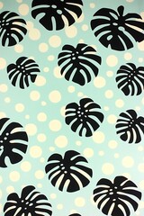 Trendy monstera leaf and polka dot pattern for stylish backgrounds