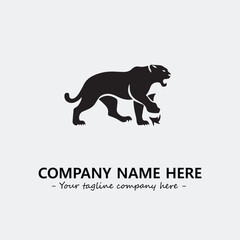 Phanter illustration black and white for logo company vector image
